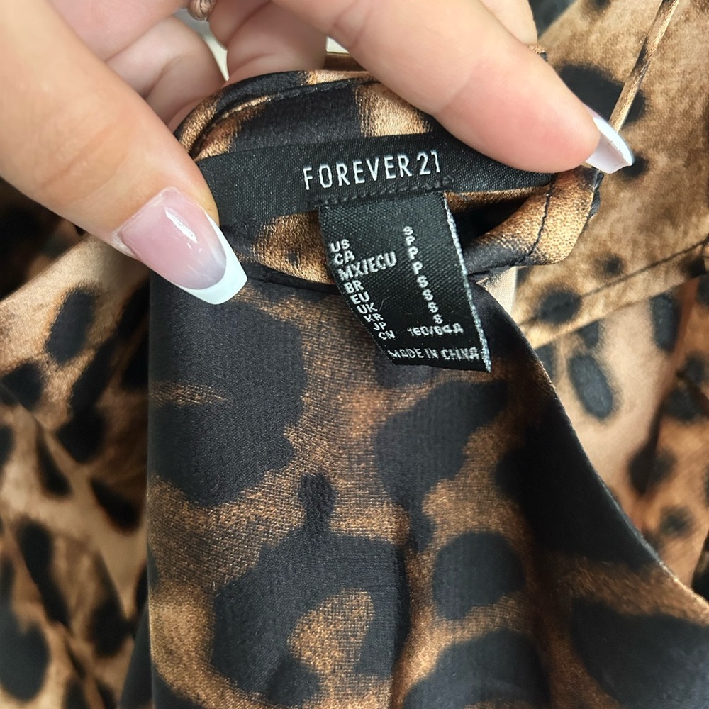 Forever 21 Leopard Print Slip Dress - Black & Brown - Picture 3 of 4